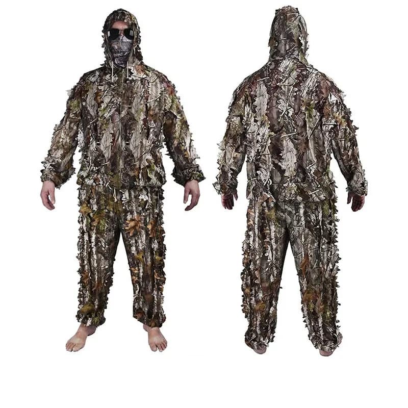 Ensemble pêche Ghillie 3D coupe arbre - protection UV observation oiseaux chasse jungle