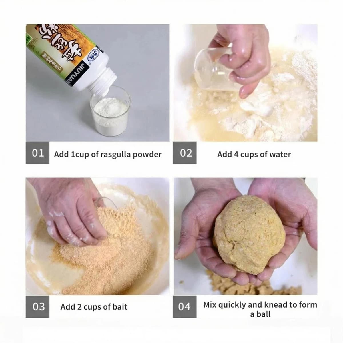 Additif liant gluten JiuYuan pour pâte à appâts - Poudre pour pêche en étang carpes et crucians