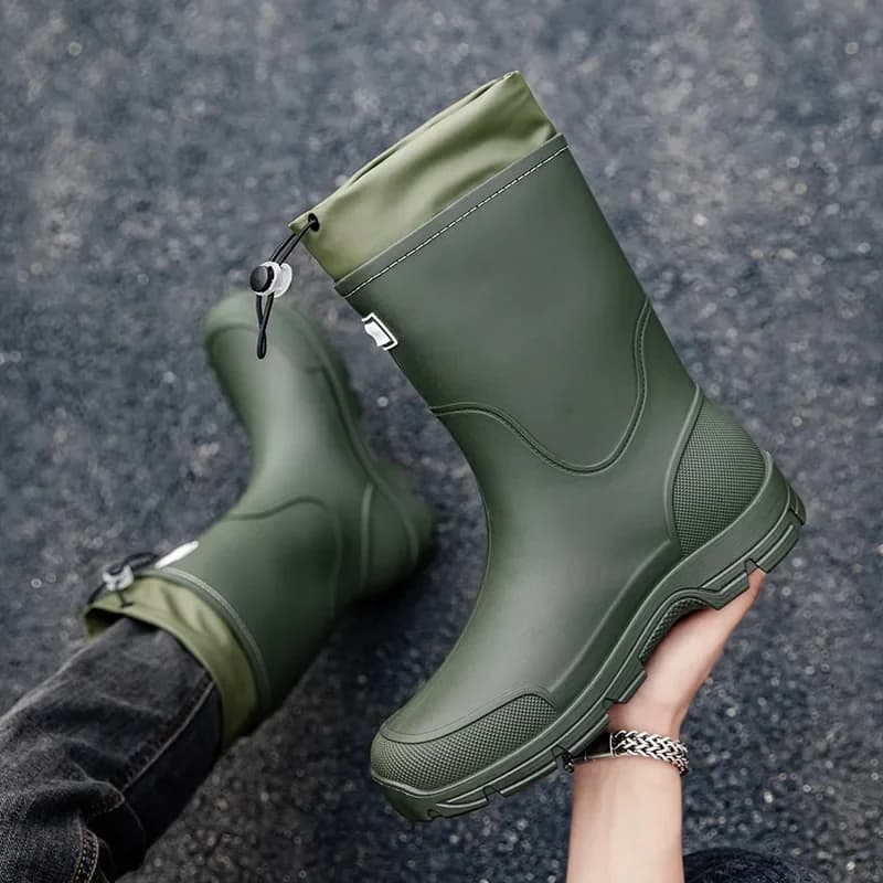 Bottes pêche homme légères étanches anti-dérapantes PVC résistantes semelle EVA confort pêcheur