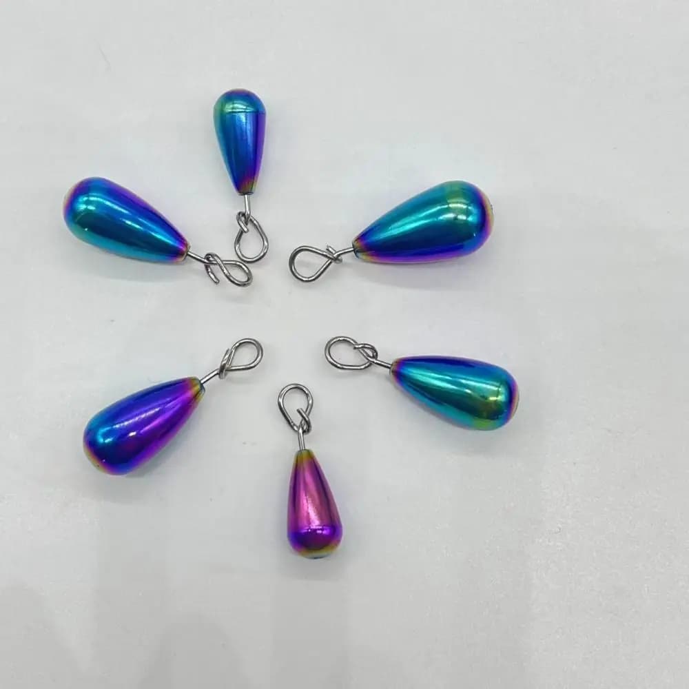 Plombs pêche tungstène 1.4g à 14g forme goutte avec connecteur hameçon pour pêche fine