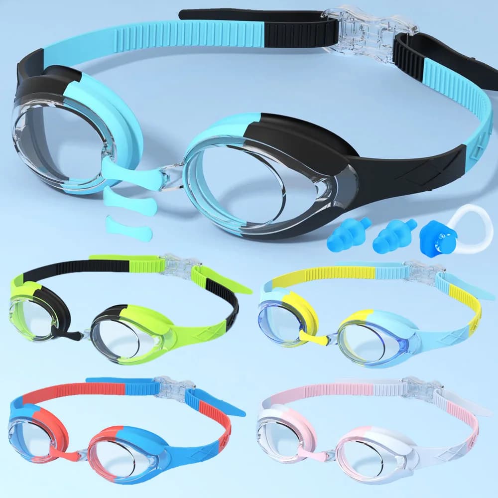 Lunettes de natation enfants étanches anti-buée anti-fuites filles garçons 3-14 ans réglage rapide sangle