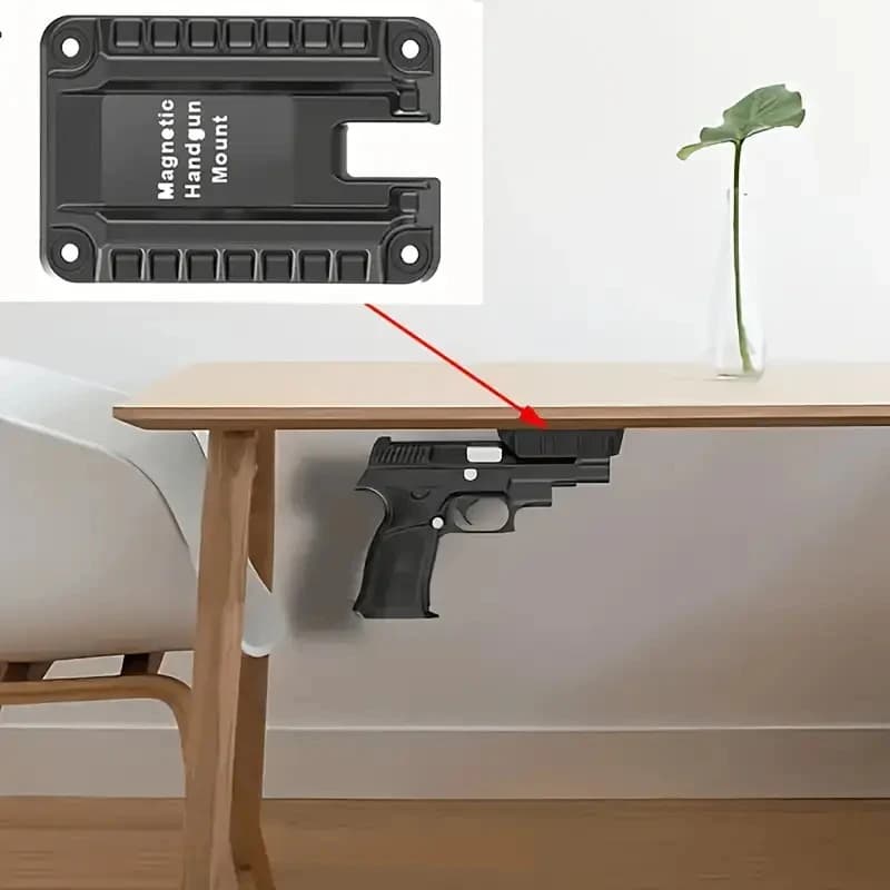 Support pistolet magnétique voiture quick draw une main chasse pêche utilisation outdoor design noir