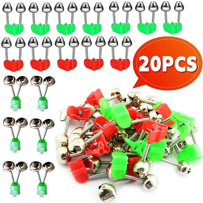 Clips alarme spirale avec double clochette pour canne à pêche - Alerte sonore de touche nocturne