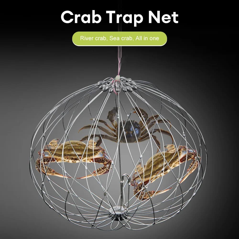 Piège à poissons et crabes automatique en acier pour pêche en mer et eau salée