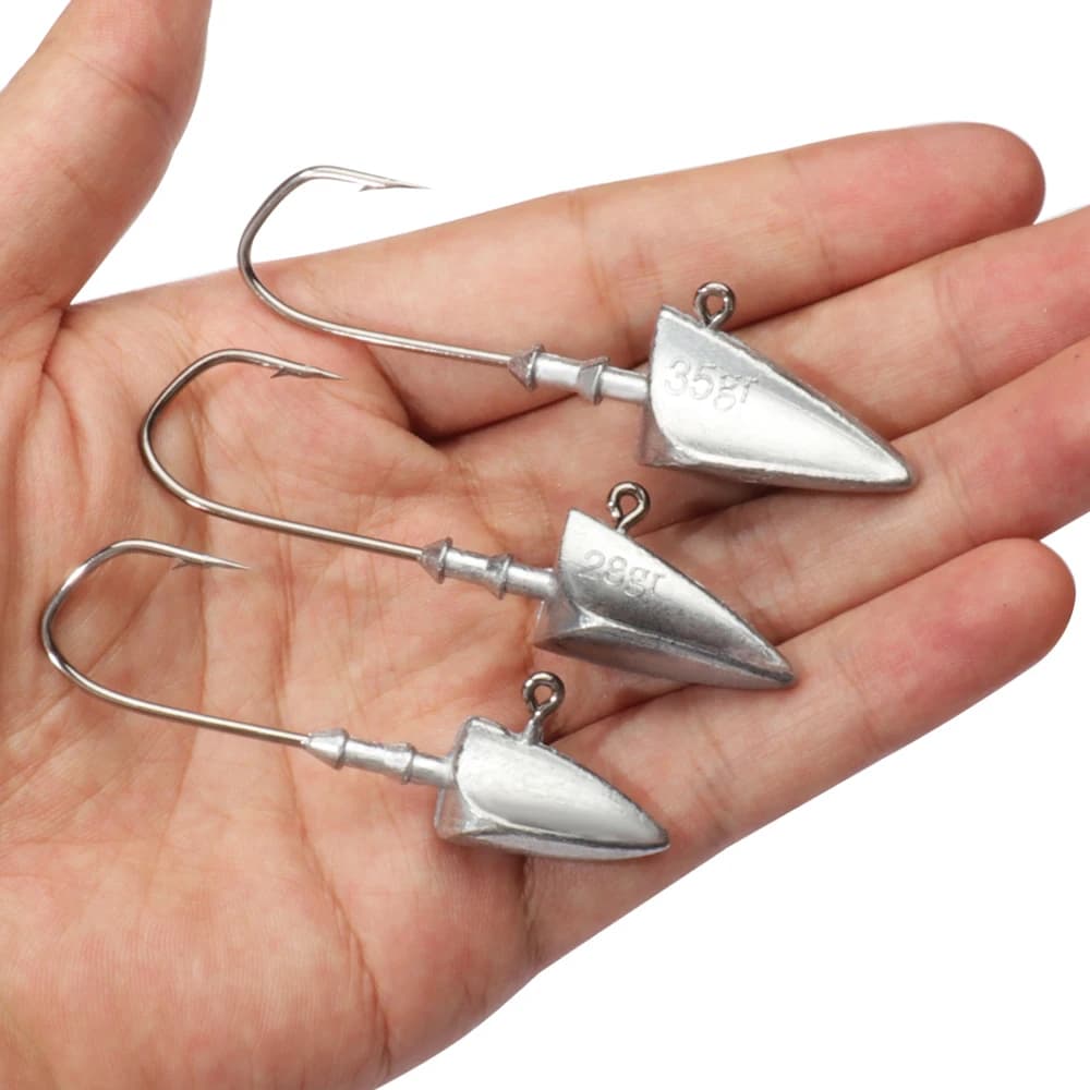 Hameçons triangle head pour Texas rig fishing avec poids de 3.5g à 35g pour pêche aux leurres souples