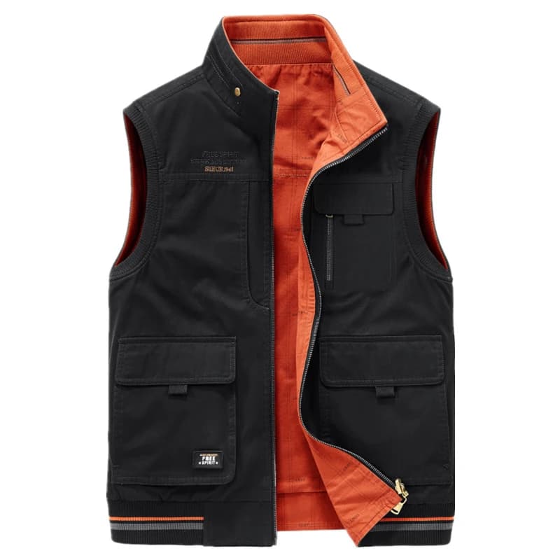 Veste de pêche sans manches double face militaire multi-poches pour homme taille grande 8XL coton automne hiver