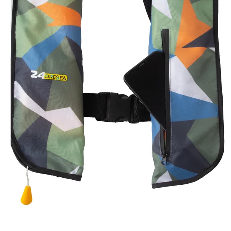 Gilet de sauvetage gonflable manuel et automatique pour la pêche adulte, 150N CE, bandes réfléchissantes
