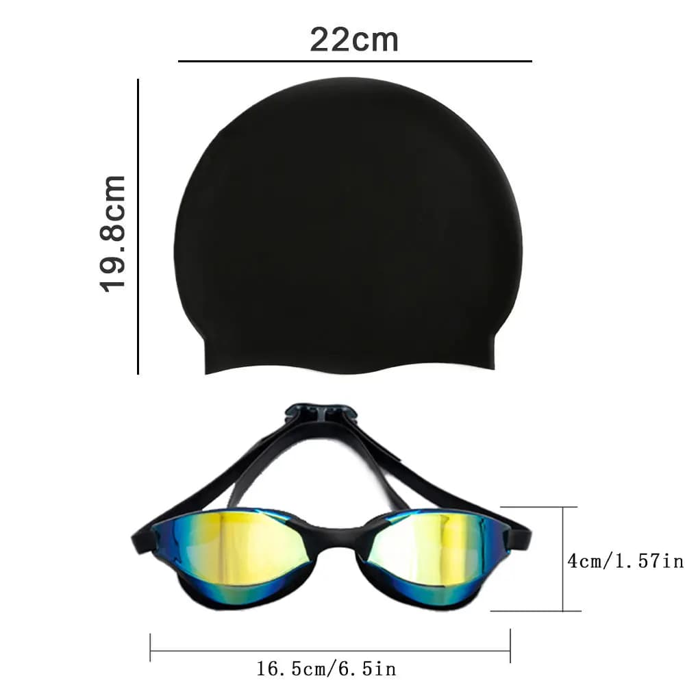 Lunettes de natation professionnelles JSJM anti-buée + bonnet - Cadeau idéal homme femme pour sports aquatiques
