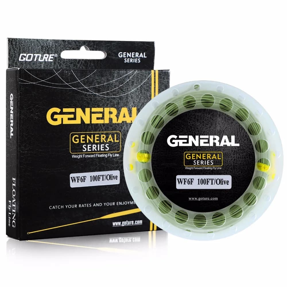 Ligne de pêche à la mouche flottante Goture GENERAL WF 3-8, 30m avec boucles soudées et 7 coloris