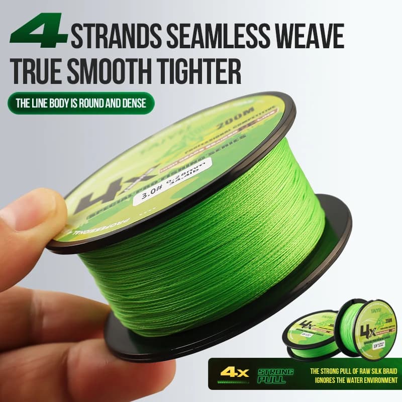 Ligne pêche tressée TAIYU 4 brins 200M PE 19LB-70LB Japon durable multifilament carpe