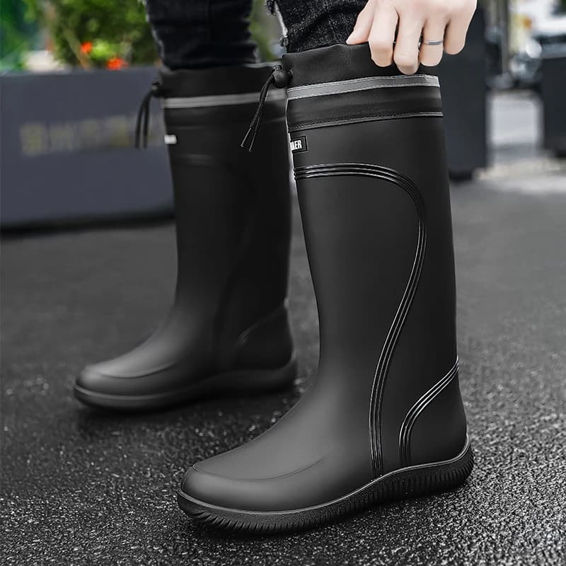 Chaussures de pluie homme imperméables quatre saisons semelles souples antidérapantes confort travail extérieur
