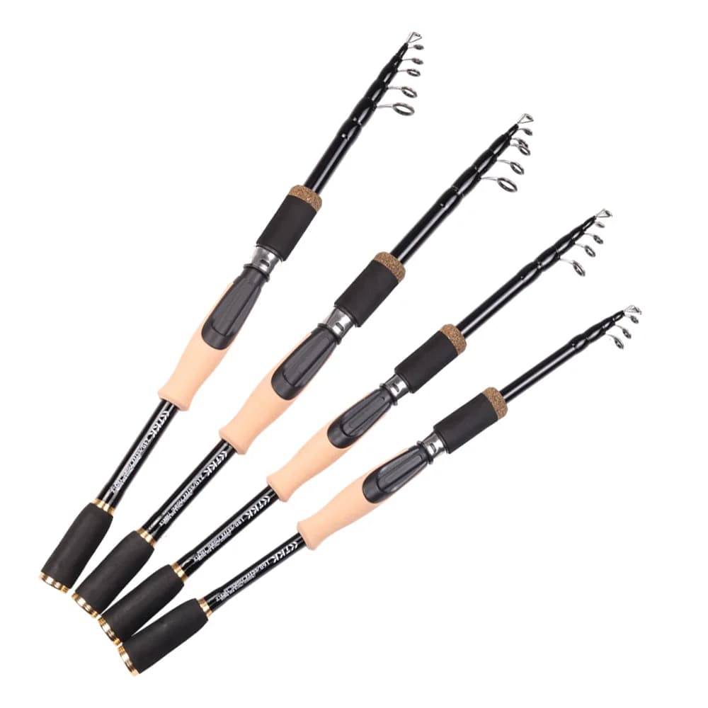 Canne à pêche télescopique carbone 1.6-2.4M - Légère portable pour pêche carpe voyage