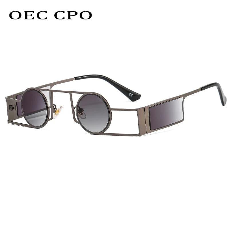 Lunettes de soleil rétro punk rondes métal steampunk UV400 pêche outdoor OEC CPO