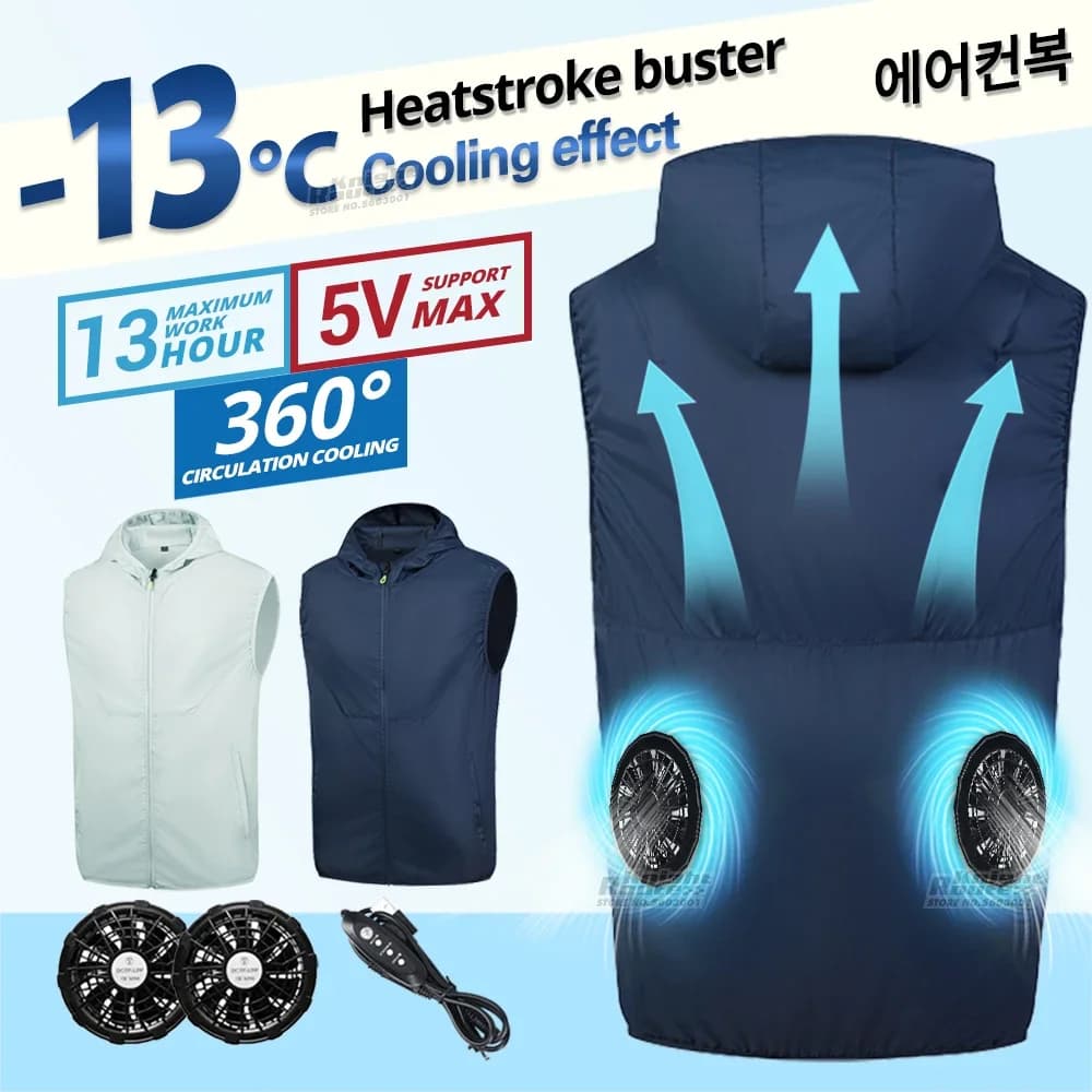 Veste rafraîchissante ventilée pêche travail haute température ventilation 13 heures randonnée été