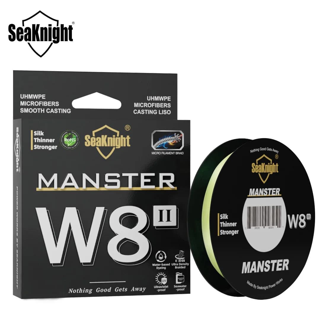 Ligne de pêche SeaKnight W8 II 8 brins, technologie Wide Angle pour eau douce et mer