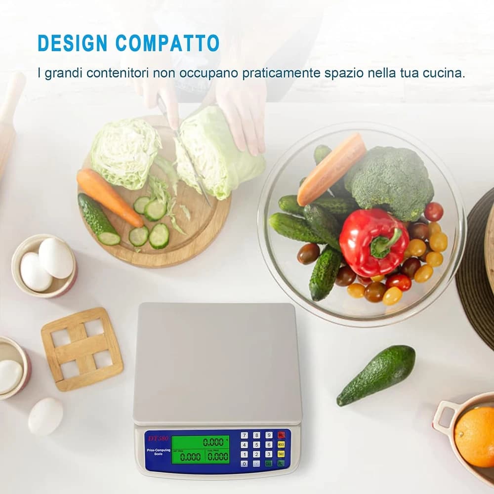 Balance numérique cuisine 30KG précision 1G - Plateforme rechargeable pour aliments et pêche