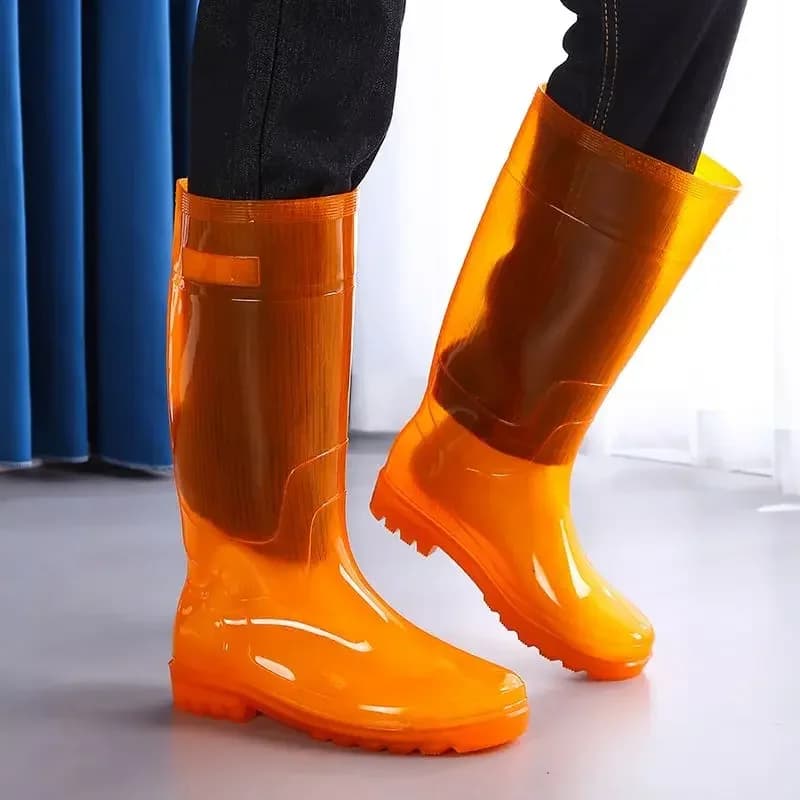 Chaussures homme PVC imperméables anti-dérapant bottes pluie mocassins jardin résistant pêche 2025
