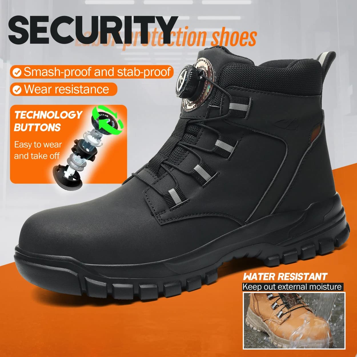 Bottes de sécurité étanches homme - Semelle anti-perforation pour pêche en rivière et travail