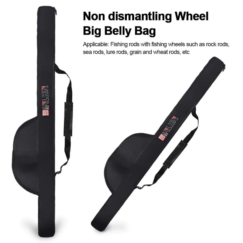 Sac de transport canne à pêche pliable 118/128cm avec sangle - Étui et organisateur portable pour canne et moulinet
