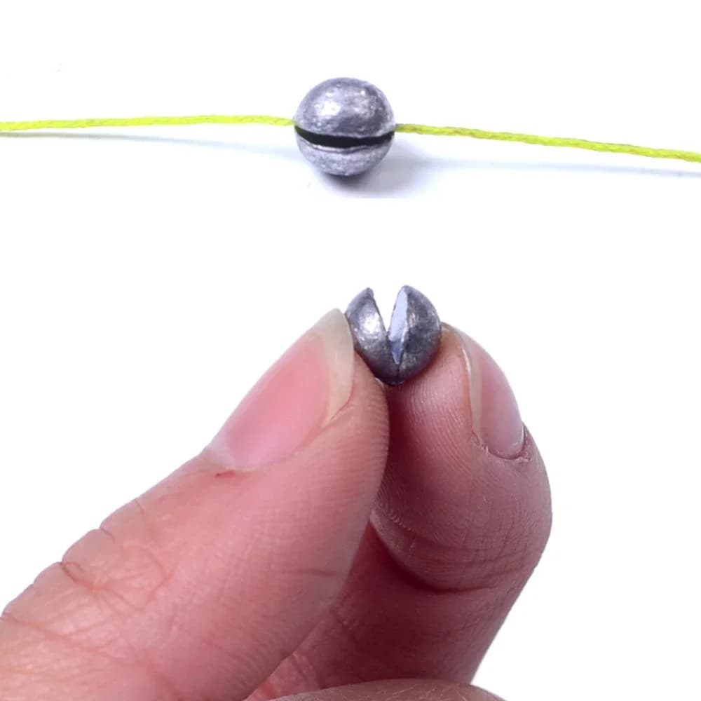 50 plombs split shot ronds pour pêche - Plombs explosion pour flotteur et ligne