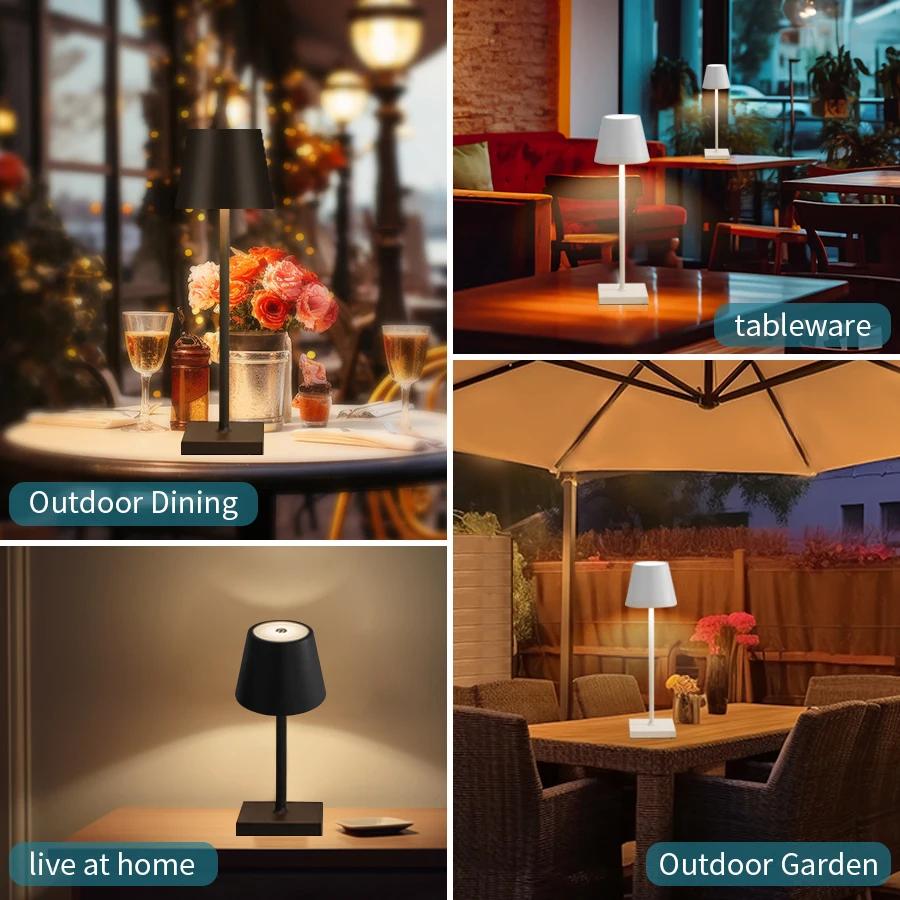 Lampe de table rechargeable LED 3 niveaux pour cabane pêche - Éclairage ambiant bureau club décoration