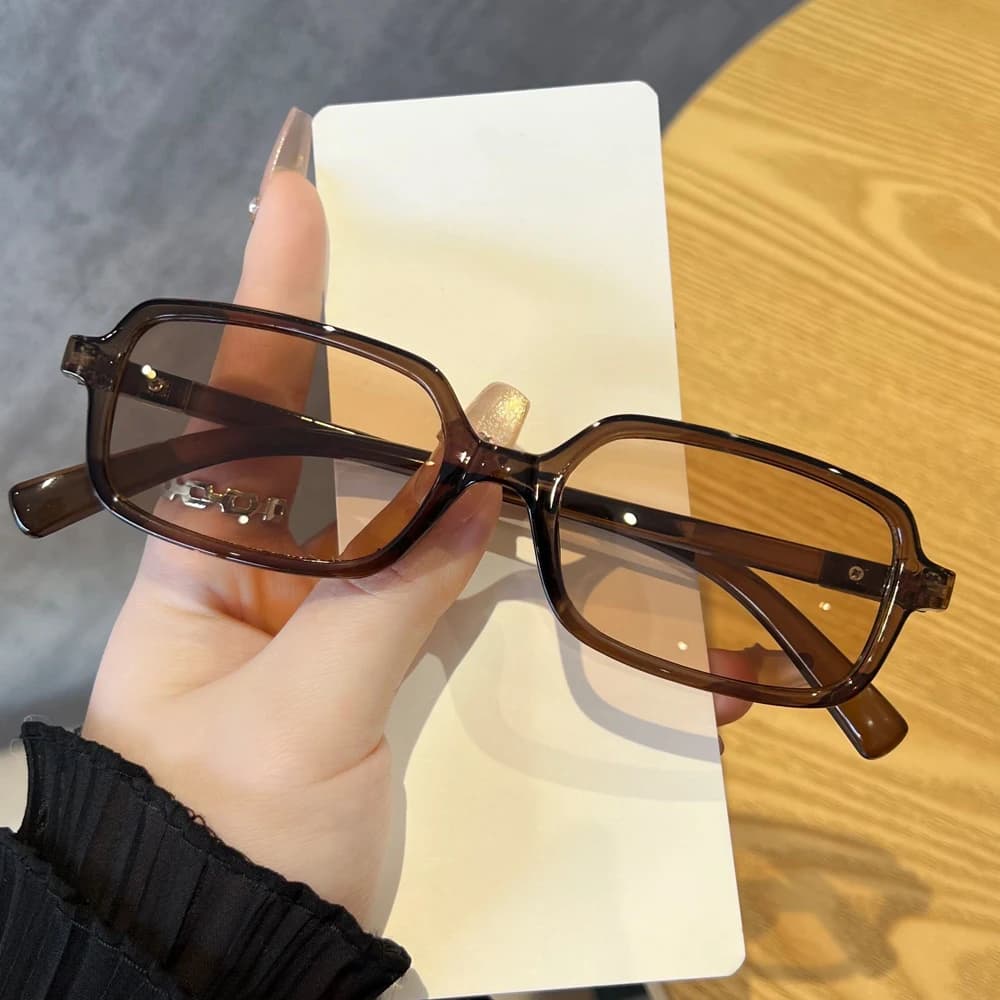 Lunettes de soleil rectangulaires pêche - Style minimaliste unisexe UV400 pour pêcheurs élégants