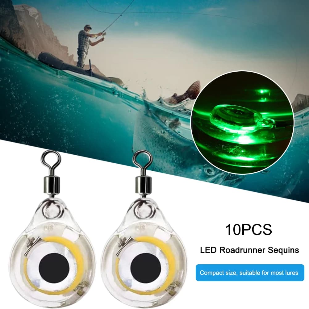 10 lampes LED sous-marines pour attirer calamar et poisson, lumière profonde appât lumineux pêche
