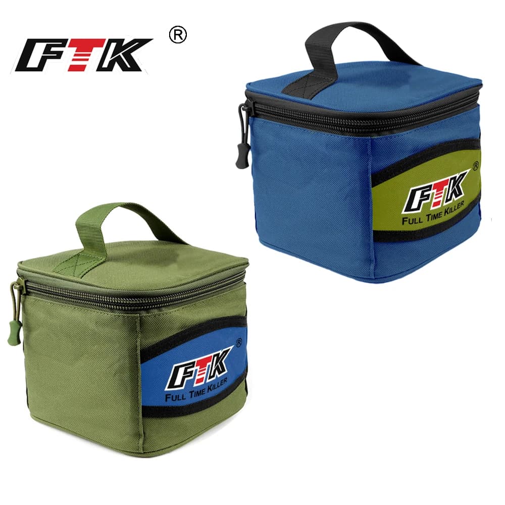 Sac de rangement moulinet pêche FTK en toile Oxford, étui portatif étanche accessoires pêche