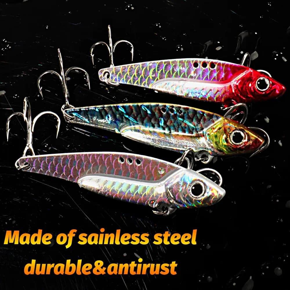 Leurre métal spinner cuillère 7.5g à 20g pour pêche en mer, leurre vibrant à hameçon triple pour spinning