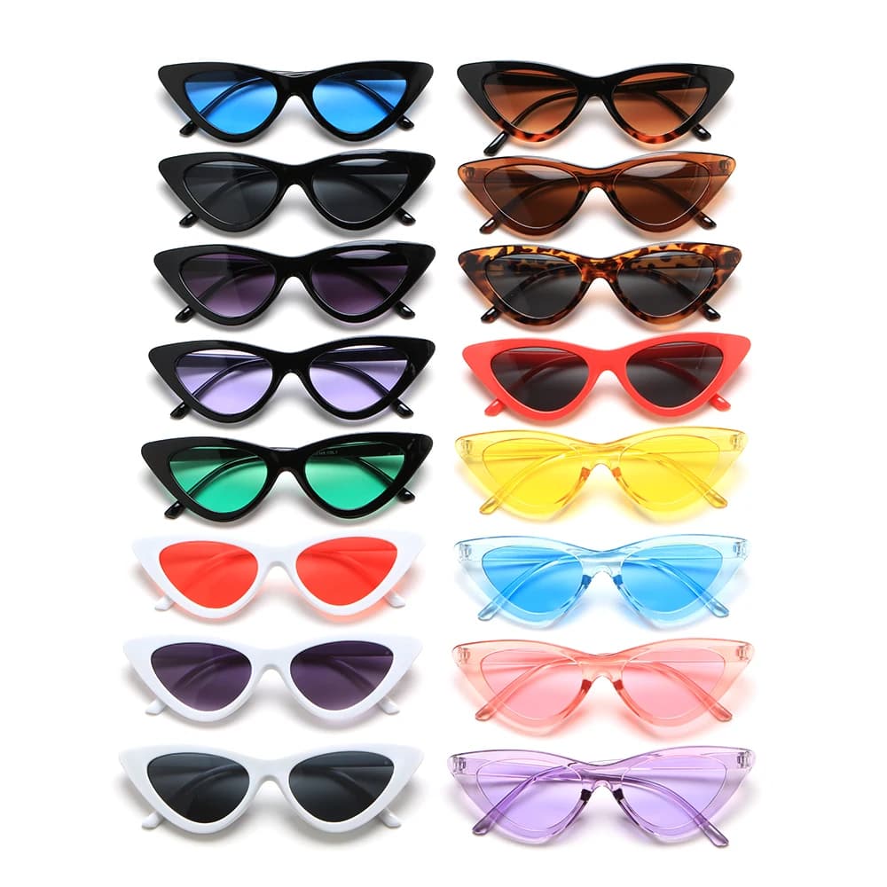 Lunettes de soleil cat eye femme triangle vintage rouge tendance mode streetwear UV400 protection solaire