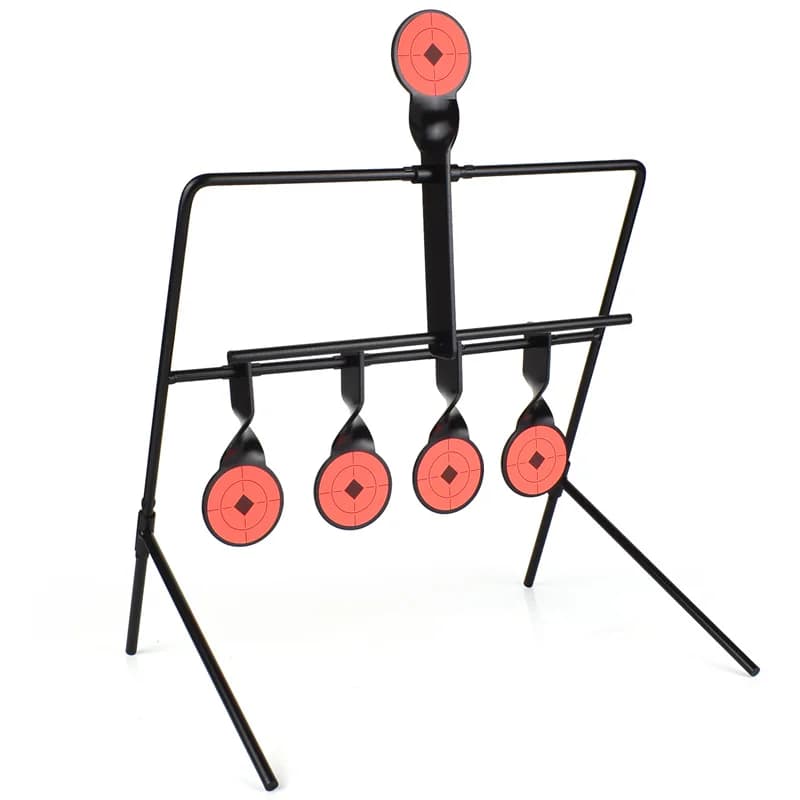 Support cible métallique rotatif 4+1 pour entraînement tir - Accessoire pêche et chasse polyvalent