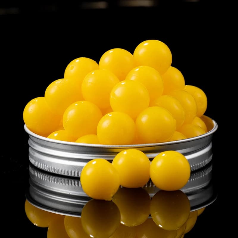 Leurres flottants maïs artificiel 50 pièces - Boules TPR 8-14mm avec odeur pour carpe et chevesne