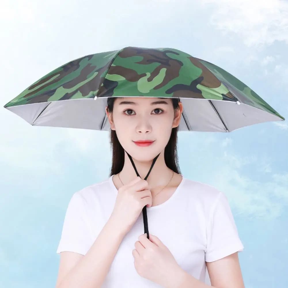 Nouveau chapeau parapluie portable pêche pliable protection solaire pluie anti-vent camping plage