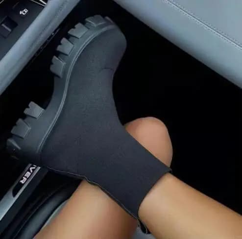 Bottines cheville tricotées grande taille - Chaussures couple épaisses casual luxe 2023