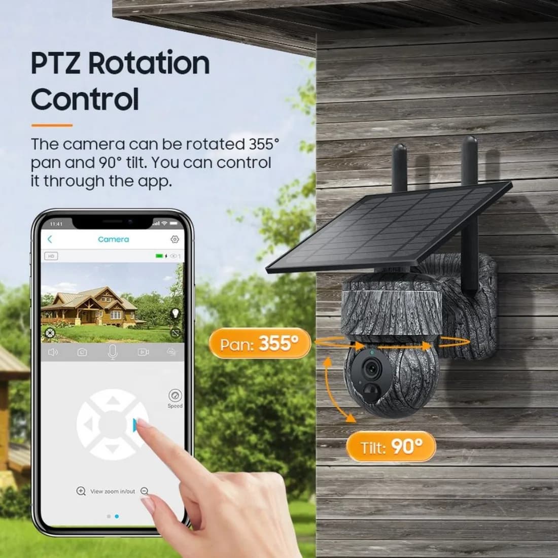 Caméra trail sans fil 4G WiFi solaire avec vue directe alarme détection humaine PTZ pour sécurité chasse