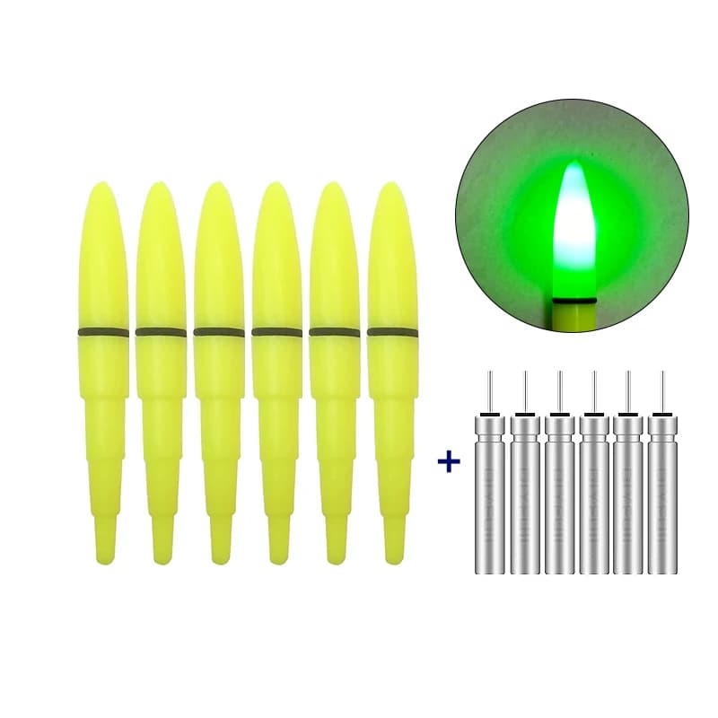 Kit pêche nocturne 6 bâtons lumineux + 6 CR425 - Accessoires lumineux pour pêche en mer de nuit