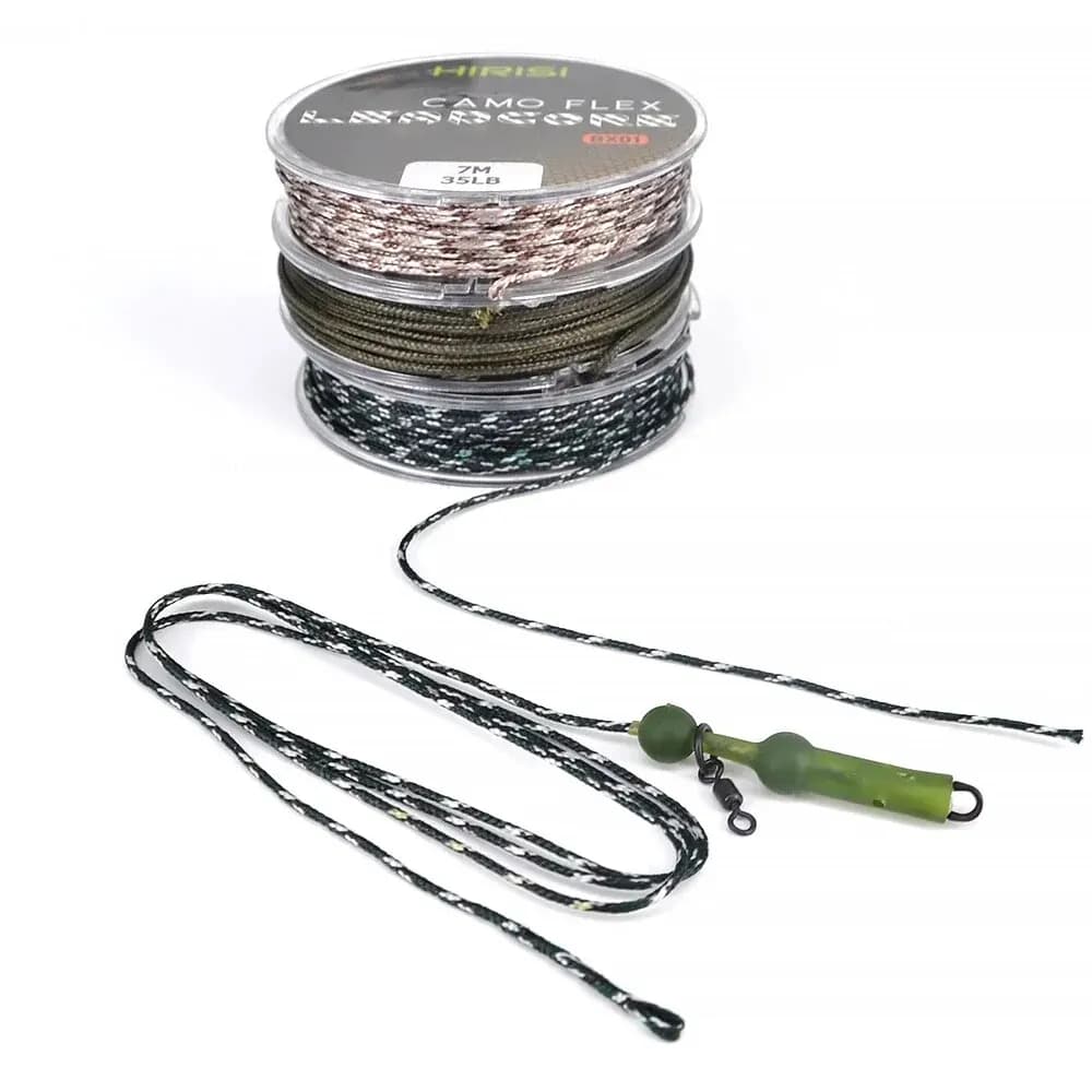 Ligne plombée Hirisi 35LB 7m pour pêche à la carpe, bas de ligne et montage hair