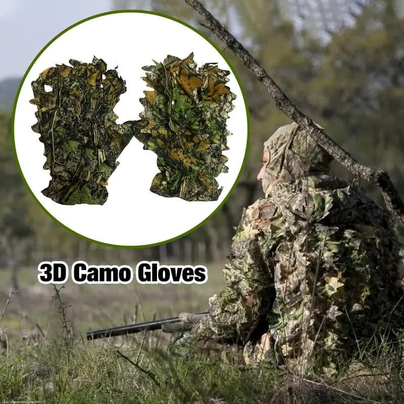 Gants camouflage Ghillie pour pêche - Discrétion optimale pour approche des poissons