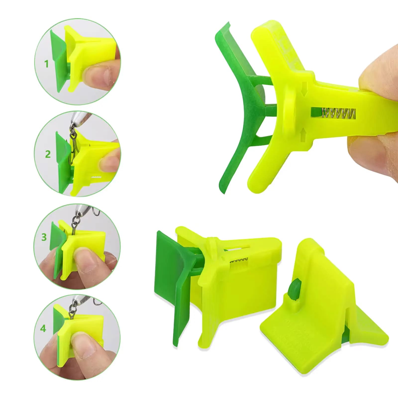 10 protège-hameçons triples automatiques - Coques vertes de sécurité pour rangement et transport sécurisé