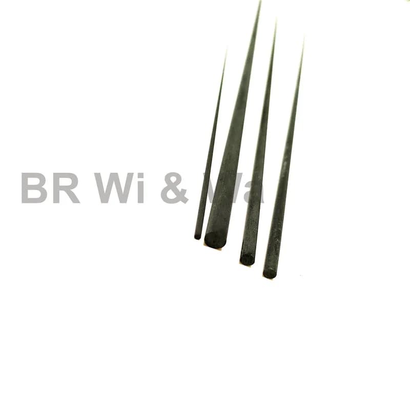 4 pointes carbone brut 50cm BR Wi & Wa pour montage cannes - Composants réparation bricolage pêche DIY