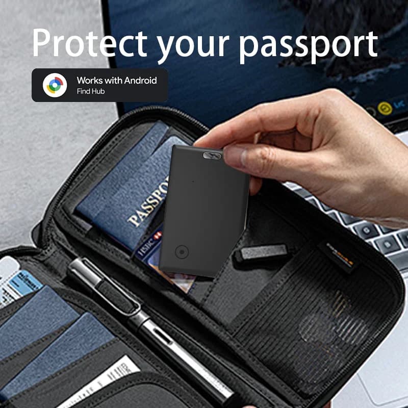 Carte tracker Android Wallet - Compatible Google Find Hub, étanche, localisateur pour clés et bagages