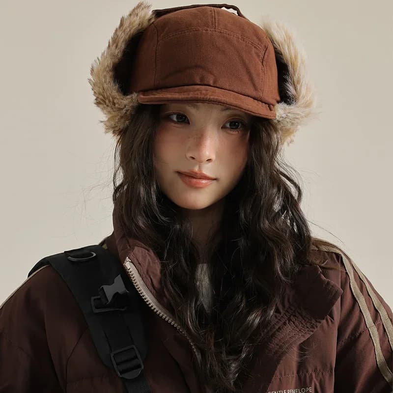 Casquette pêche hiver oreillettes polaire - Chapeau baseball chaud pêche ski protection vent froid