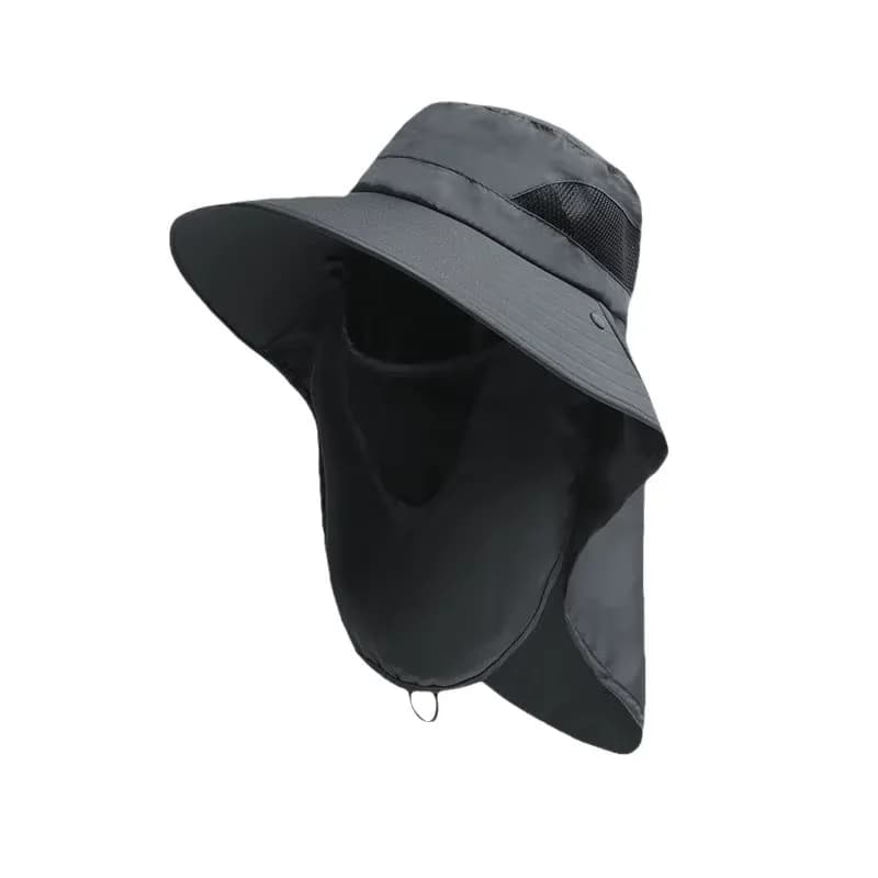 Chapeau de pêche été avec protection UV et rabat cou-nuque - Idéal pêche, randonnée, camping mixte