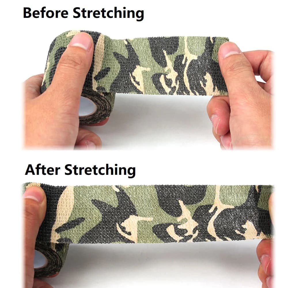 Ruban camouflage invisible 4.5m réutilisable self cling pour fusil chasse pêche camping tissu wrap