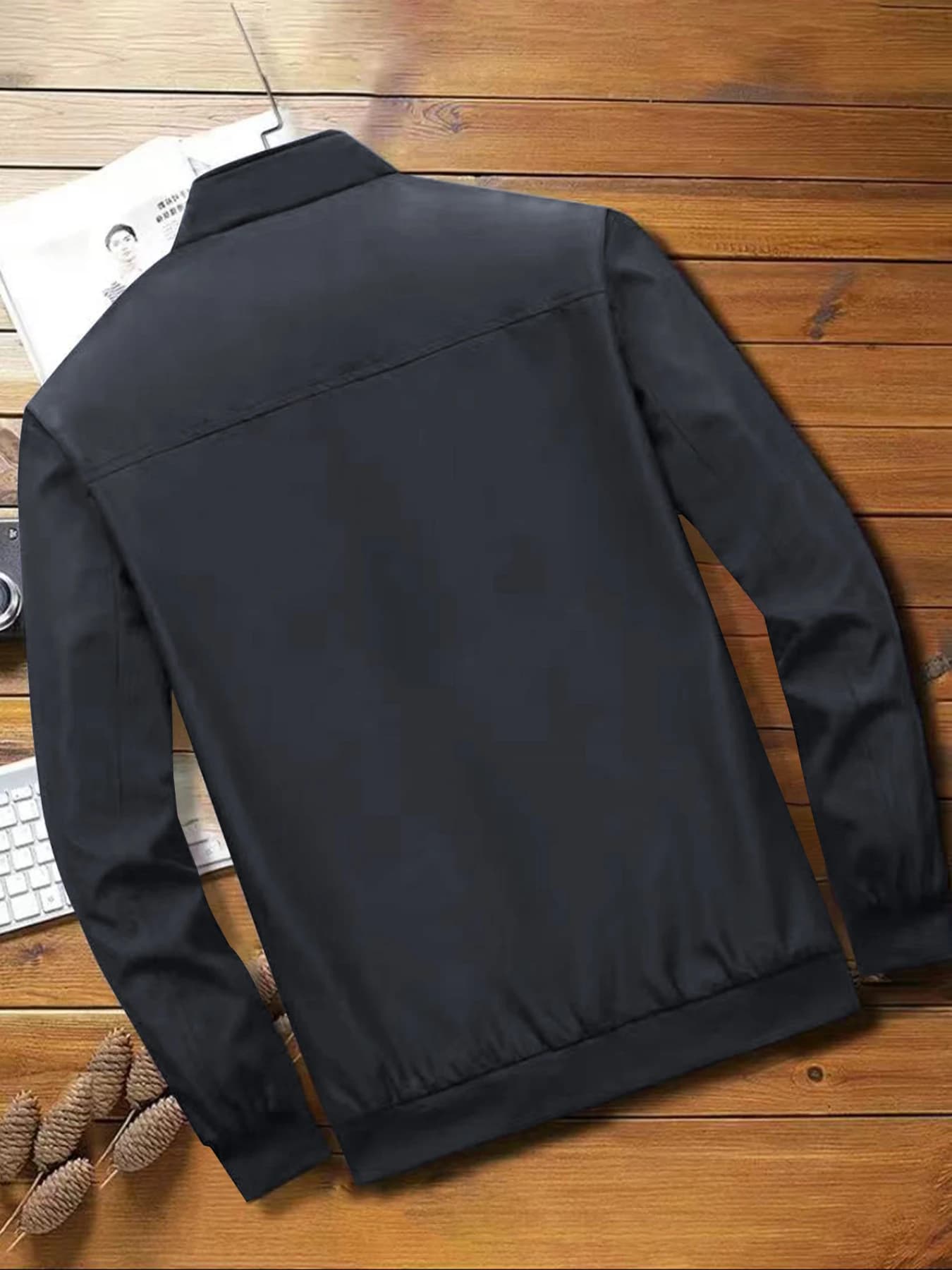 Veste décontractée homme 2024 couleur unie tendance bureau facile à assortir pêche