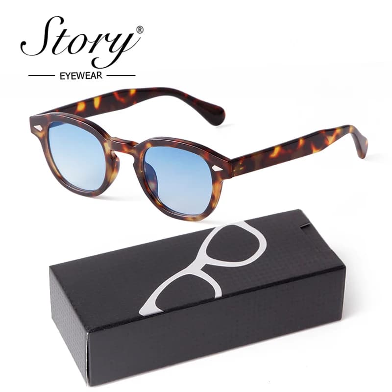 Lunettes de soleil dégradé bleu pêche vintage carrées unisexes design rétro tendance