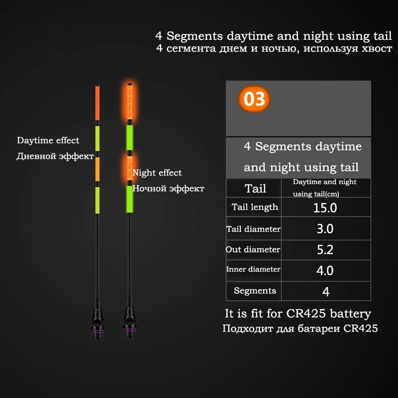 3 pièces flotteur de pêche électrique lumineux intelligent sans pile, diamètre 5.2 mm, appât souple pour
