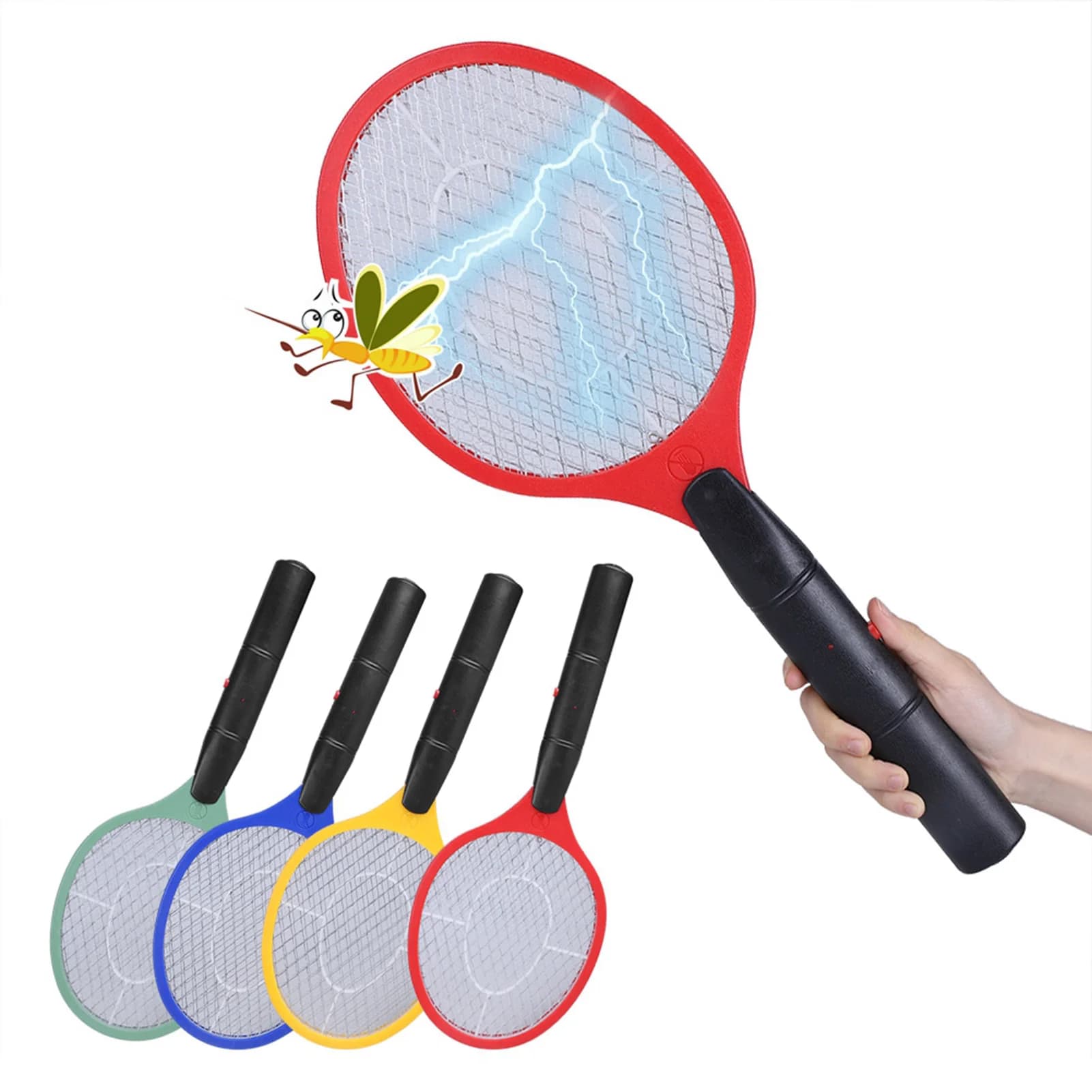Raquette électrique anti-moustiques sans fil batterie pêche camping extérieur tue-insectes pratique