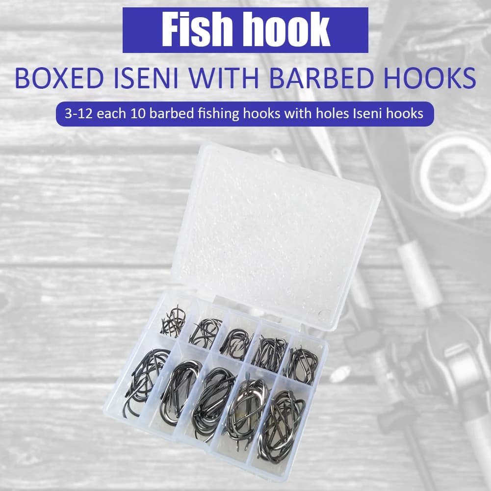 100 hameçons simples circle hook acier carbone pour pêche à la mouche et carpe