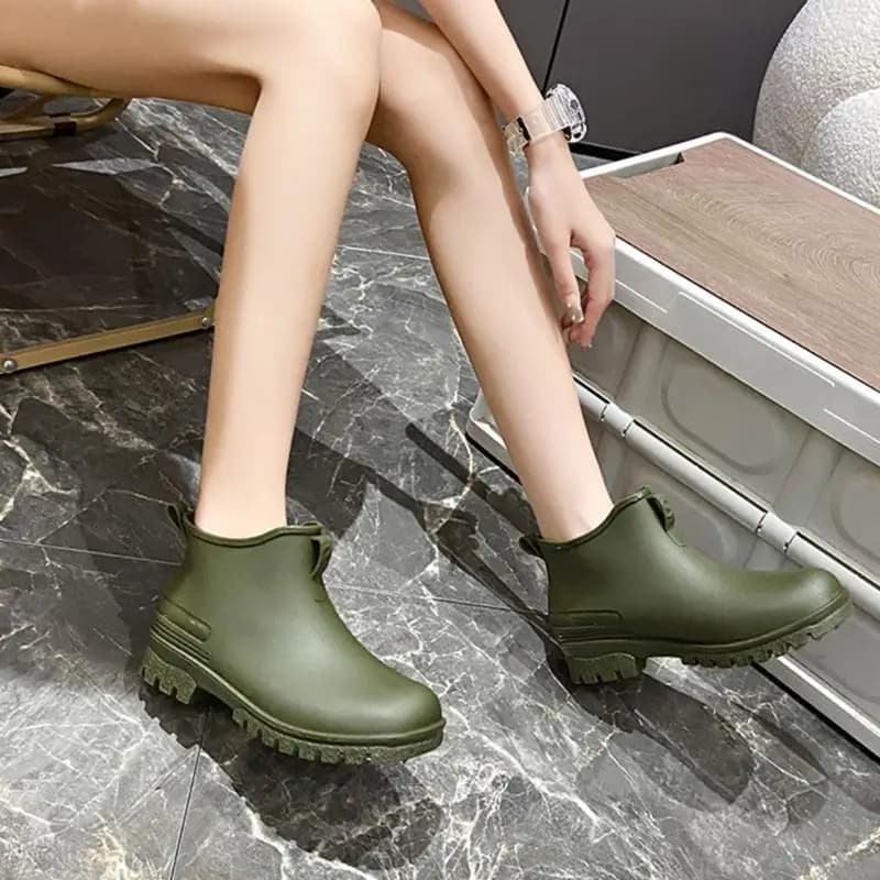 Chaussures pluie cheville R7UE respirantes - Bottes pêche mode antidérapantes imperméables légères